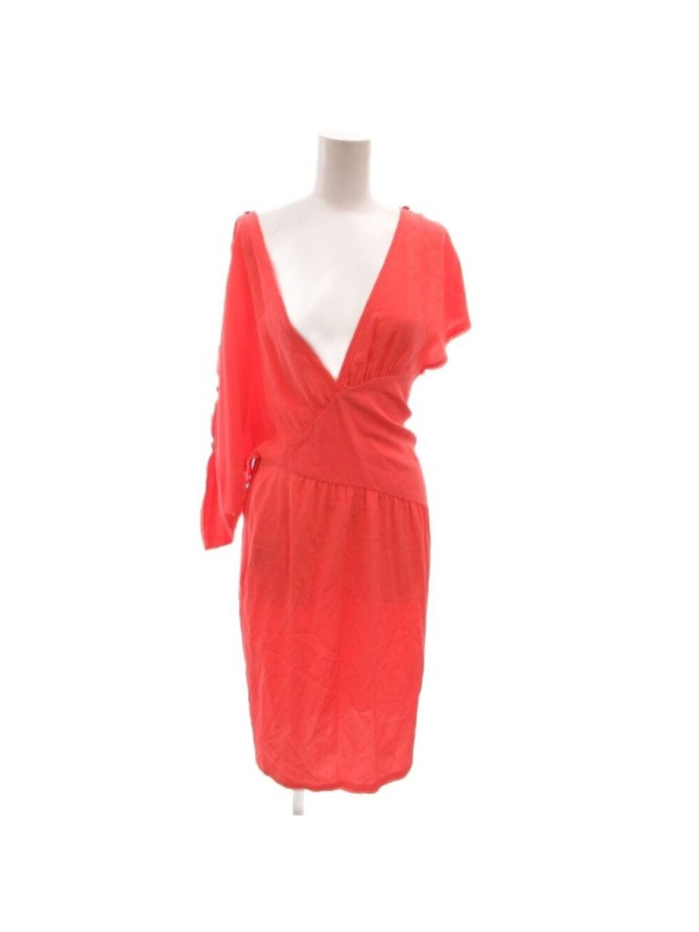 Fendi Transformation Dress Gathered Design Panel Docking Asymmetric Hem Silk 38